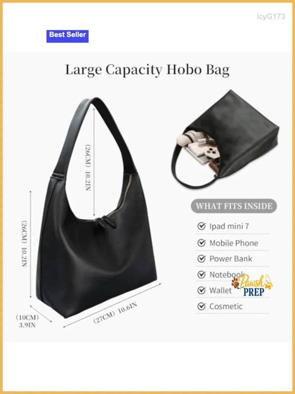 Women's Slouchy Vegan Leather Hobo Bag Shoulder Purse Tote Handbag